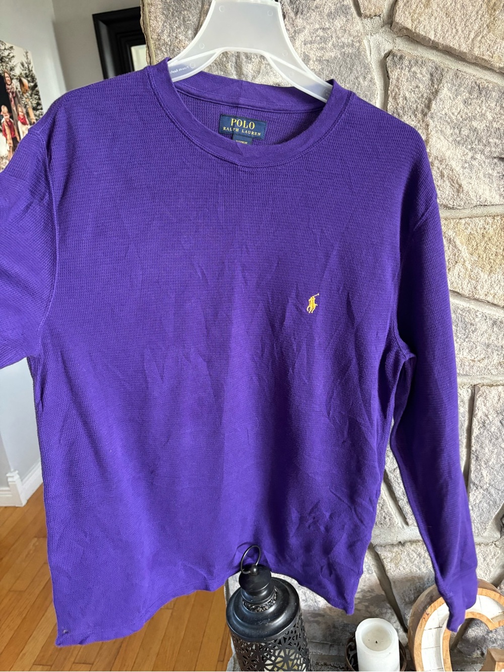 Polo by Ralph Lauren Purple Crewneck Sweater with Yellow Pony